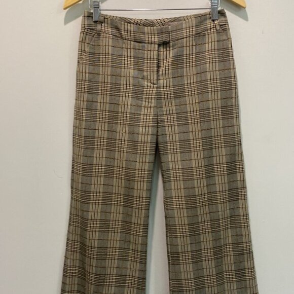 H&M Brown Plaid Flare Pants - Picture 3 of 16